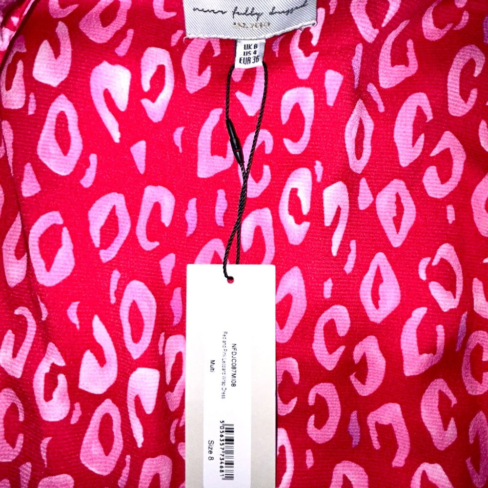 NWT Never Fully Dressed Pink Leopard Wrap Dress NWT (Size 8 / US 4) - Picture 5 of 5
